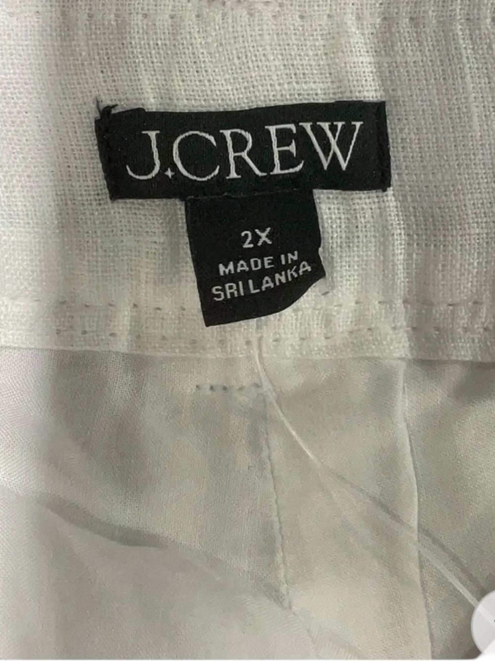 J. Crew 3" Harbor Linen Shorts Size 2X White Summer Vacation Beachy Coverup NWT - Picture 8 of 8